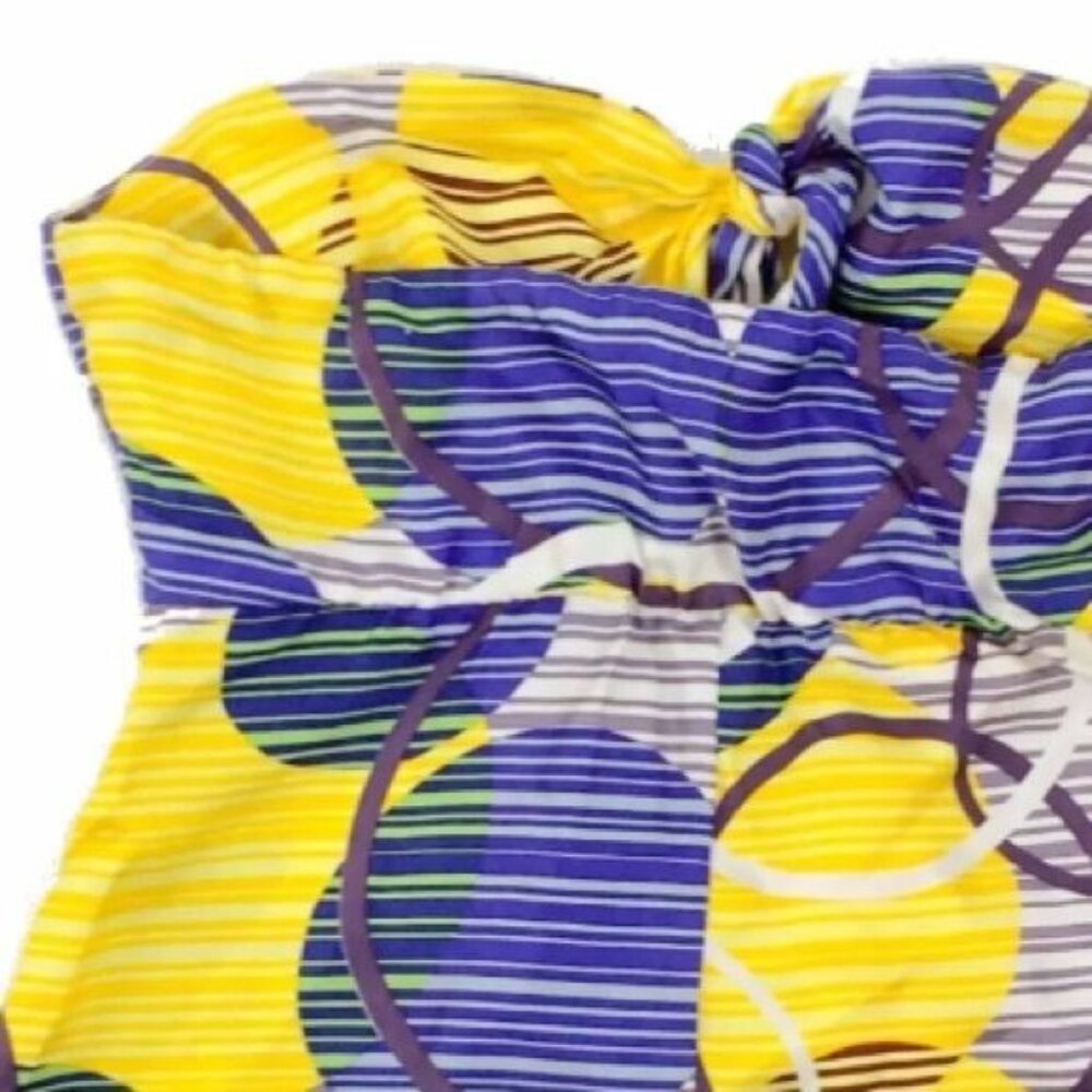 Vintage Y2K Cynthia Vincent Sleeveless Colorful Silk Sweetheart Strapless Top - Picture 5 of 6
